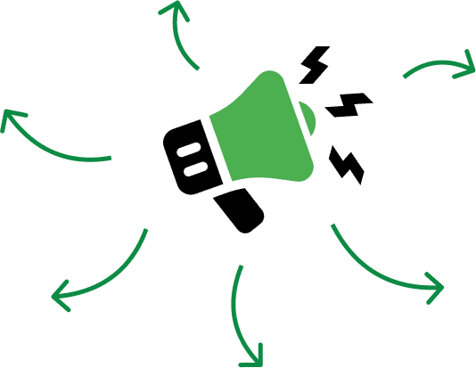 Megaphone with arrows